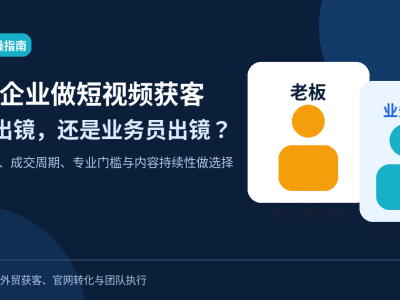2026外贸企业做短视频获客：老板出镜还是业务员出镜？